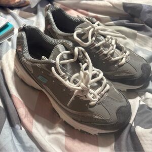 Skechers Gray and Pink Women's Sneakers